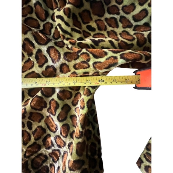 Leopard Jacket Fun iridescent green. Velveteen Metallic XL Jacket Brown Green - Picture 11 of 11